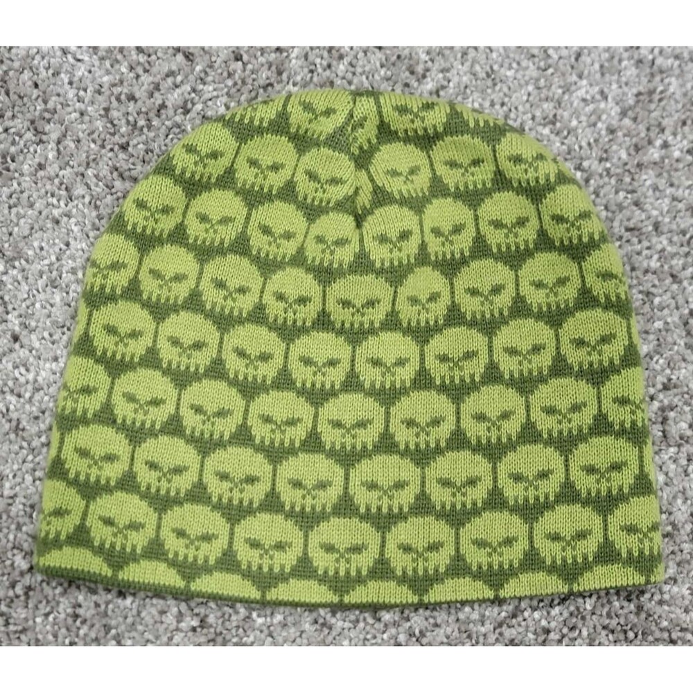 Boys Kids ABG Accessories Beanie Green Skeleton Skulls Winter Hat